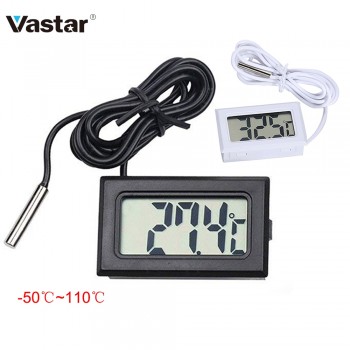 Vastar -50 to 110 Digital Thermometer Mini LCD Display Meter Fridges Freezers Coolers Aquarium Chillers Mini 1M Probe Instrument