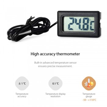 Vastar -50 to 110 Digital Thermometer Mini LCD Display Meter Fridges Freezers Coolers Aquarium Chillers Mini 1M Probe Instrument