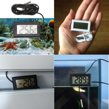 Vastar -50 to 110 Digital Thermometer Mini LCD Display Meter Fridges Freezers Coolers Aquarium Chillers Mini 1M Probe Instrument