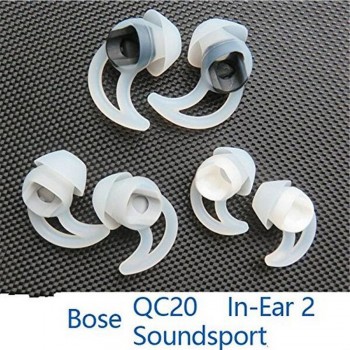 White Soft Replacement Ear Bud Tips For BOSE QC20i QC20 Quiet Comfort Earphones Headphone 3Pairs(S+M+L)