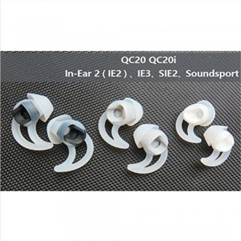 White Soft Replacement Ear Bud Tips For BOSE QC20i QC20 Quiet Comfort Earphones Headphone 3Pairs(S+M+L)