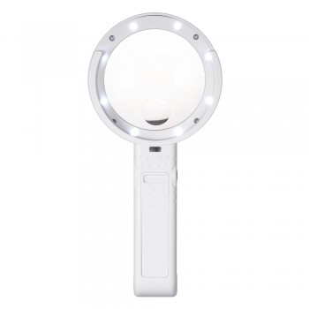 Handheld Foldable 8 LED Folding Light Magnifier Portable 5X 11X Magnifying Glass Table Desk-type Lamp Loupe Lens for  Newspaper