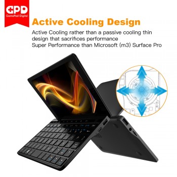 GPD Pocket 2 4GB 7 Inch Touch Screen Mini PC Pocket Laptop UMPC Intel Celeron CPU 3965Y Windows 10 System 4GB/128GB( Black)