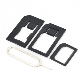 3 in 1 Nano Micro Standard SIM Card Adaptor Adapter amp; Tools For Iphone 4 4S 5 Black XDA1174