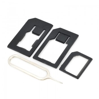 3 in 1 Nano Micro Standard SIM Card Adaptor Adapter amp; Tools For Iphone 4 4S 5 Black XDA1174
