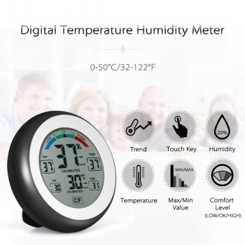 Multifunctional Digital Thermometer Hygrometer Temperature gauge Humidity Meter wall Max Min Value Trend Display C/Funit