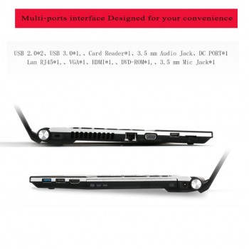 15.6inch I7 gaming laptop 8GB optional 240GB SSD optional 1TB HDD 1920*1080 HD DVD ROM/RW camera Windows 10 notebook computer