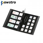 21 in 1 Aluminum Portable SIM Micro Pin SIM Card Nano Memory Card Storage Box Case Protector Holder Black