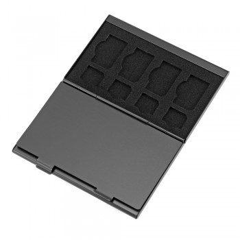 21 in 1 Aluminum Portable SIM Micro Pin SIM Card Nano Memory Card Storage Box Case Protector Holder Black