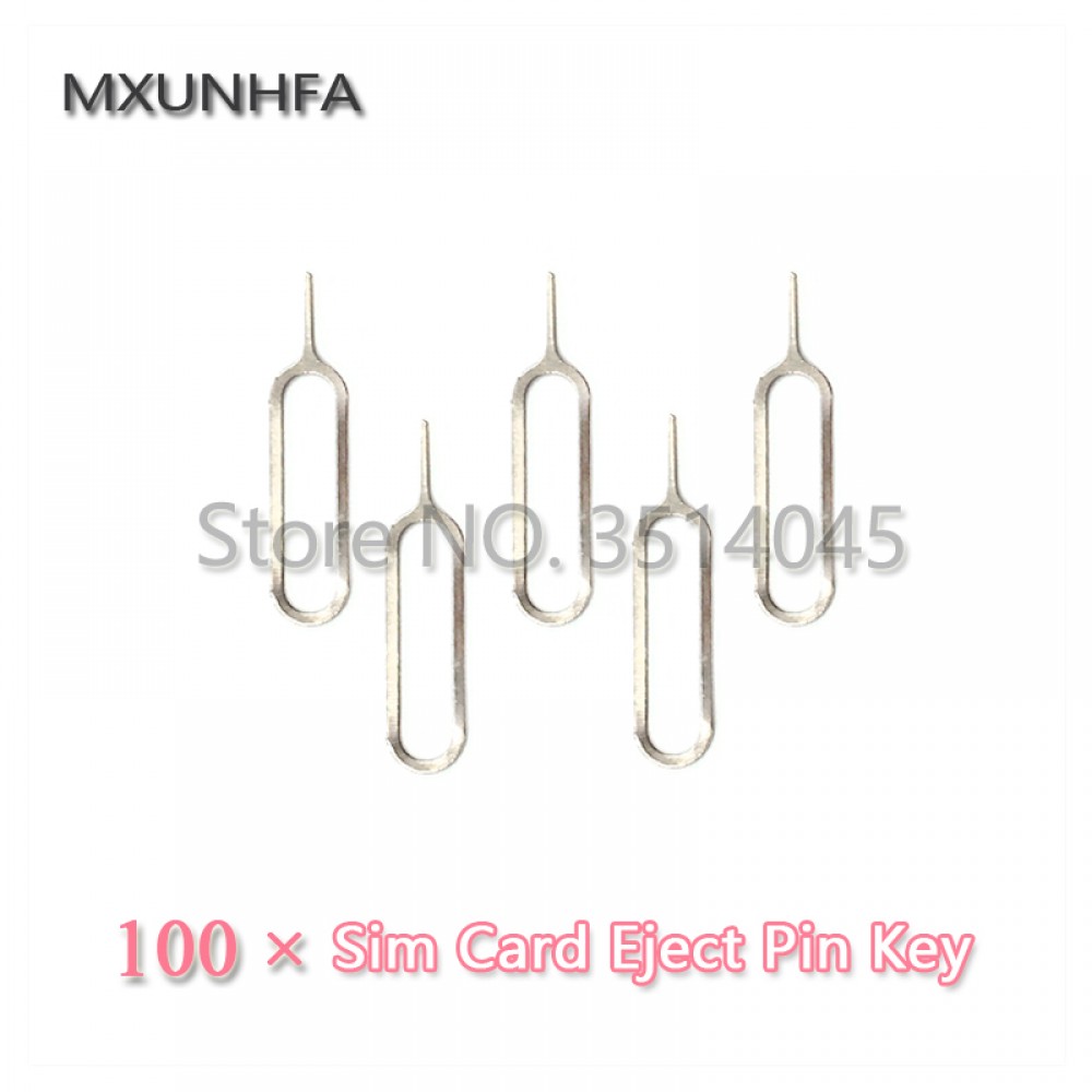 100pcs Metal SIM Card Tray Removal Eject Pin Key Open Tool Needle For iPhone 8 7 6S Plus X iPad Samsung S7 S8 For Xiaomi