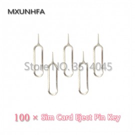 100pcs Metal SIM Card Tray Removal Eject Pin Key Open Tool Needle For iPhone 8 7 6S Plus X iPad Samsung S7 S8 For Xiaomi