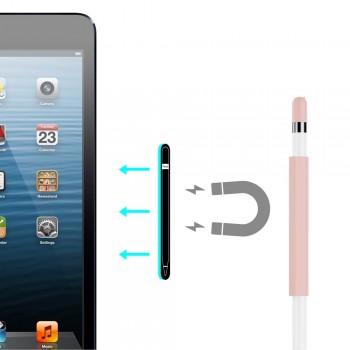 Magnetic Sleeve Soft Silicone Holder Grip Set For Apple Pencil Accessories for iPad Pro 9.7, 10.5 or 12.9 80mm