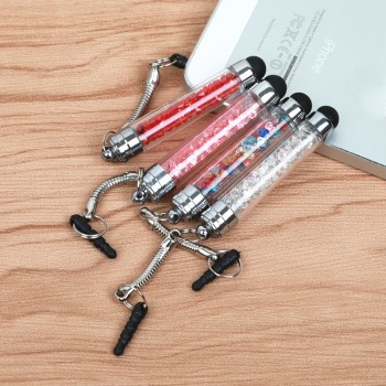 FFFAS Tablet Stylus Pen Mini Diamonds 3.5mm Earphone Port Dust Plug Mobile Phone Touch Pen For Apple IPhone IPad PC Latop Decor