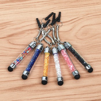 FFFAS Tablet Stylus Pen Mini Diamonds 3.5mm Earphone Port Dust Plug Mobile Phone Touch Pen For Apple IPhone IPad PC Latop Decor