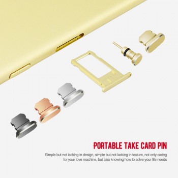 Metal Charging Port 3.5mm Earphone Jack USB Dust Plug Set For iPhone XS Max XR X 8 7 7 6 6S Plus 5 5s Mini Anti Dust Cap Stopper