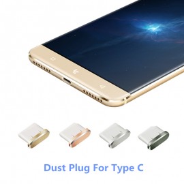 Metal Type C Dust Plug Type C Cap Plugs Phones For Xiaomi Mi5 Mi6 Huawei P9 P10 USB Type C Charger Plug Stopple