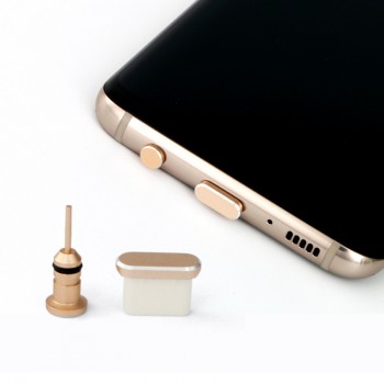 Aluminium Alloy Type C USB C Plug Set Earphone Jack 3.5 Stof Plug For Huawei P10 P20 Lite Accesorios Para Celular USB Cover Plug