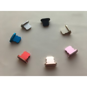 Mobile Phone Charge Port Dust Plug Aluminium Alloy Dust Plug for iPhone 5 5s 6 plus 6s plus 7 Plus 8 plus for iphone X