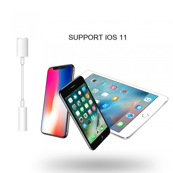 For Lightning to 3.5mm Headphone Jack Audio Cable Converter Adapter Aux For iPhone 7 X Earphone Splitter IOS 12 Male to Female