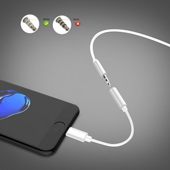 For Lightning to 3.5mm Headphone Jack Audio Cable Converter Adapter Aux For iPhone 7 X Earphone Splitter IOS 12 Male to Female