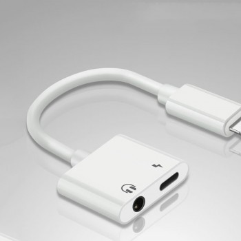 2018 PINZHENG 2 in 1 Headphone Adapter For iPhone 8 7 7Plus X For Lightning Adapter 3.5mm Jack Audio Cable Charging Adapters