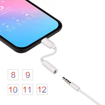 IST IOS 12 Music Headphone Adapter For iPhone 7 8 X AUX Adapter For Lightning Female To 3.5mm Male Adapters Headphone Jack Cable