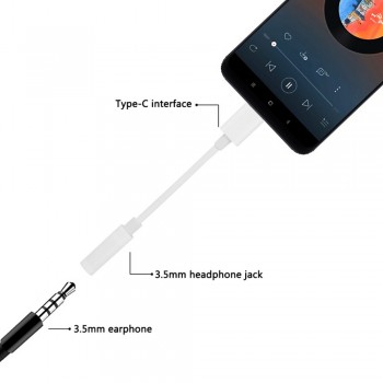 USB Type-C to 3.5mm Headphone Jack AUX Audio Cable Adapter for Samsung LG Nexus Oneplus Nokia Xiaomi Huawei Type C Smart Phones