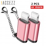 !ACCEZZ 1PC 2PC OTG Adapter For iphone X 7 8 6 5 Plus XS MAX XR Sync Data Charger Micro USB To Lighting Converter With Key Chain