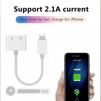 !ACCEZZ 2 in 1 Lighting Charger Listening Adapter For iphone X 8 7 Plus Charge Adapter 3.5mm Jack AUX Splitter For iphone XS MAX