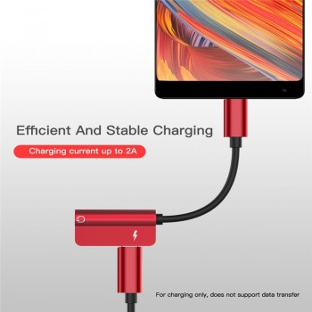 USB Type-C Audio Charging Adapter 2 in 1 Type C Male to Female 3.5mm Headphone Jack + Charging Converter For Huawei P20 Pro