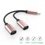 2 in 1 Earphone Charging Converter for iPhone X/8/8Plus/7/7Plus Dual Jack Audio Adapter Headphones Splitter Cable For iOS phone