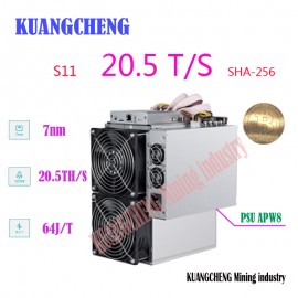 Newest BITMAIN AntMiner S11 20.5T 16nm BCH BTC SHA-256 Miner Better Than T9 S9 S9j S15 T15 Z9 Mini WhatsMiner M10 M3 Avalon 921