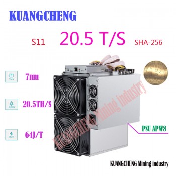 Newest BITMAIN AntMiner S11 20.5T 16nm BCH BTC SHA-256 Miner Better Than T9 S9 S9j S15 T15 Z9 Mini WhatsMiner M10 M3 Avalon 921
