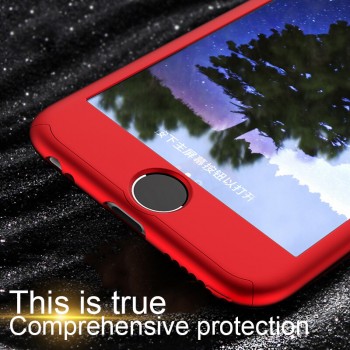 360 Full Cover Phone Case For iPhone X 8 6 6s 7 Plus 5 5s SE PC Protective Cover For iPhone 7 8 Plus Case Cover With Glass
