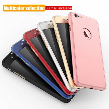 360 Full Cover Phone Case For iPhone X 8 6 6s 7 Plus 5 5s SE PC Protective Cover For iPhone 7 8 Plus Case Cover With Glass
