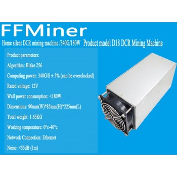 Bitcoin Miner Blake256 DCR Asic Miner Decred  Btc BCH Miner ANTMINER T9+ 10.5T Bitcoin SHA256 FFMiner D18 340GH/S 160W mini