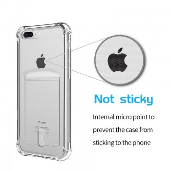 MANTIS Airbag Card Holder TPU Phone Case ID Credit Card Slot Soft Clear Cover for iPhone XS Max 5 5s SE 6 6S 7 8 Plus X XR Funda