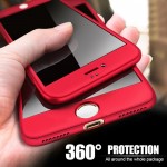 360 Degree Full Cover Phone Case For iPhone 7 8 Plus With Tempered Glass Cases Hard PC Shell For iPhone 6 6S Plus X 5 5S SE Capa