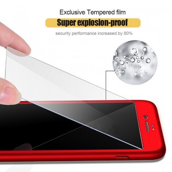 360 Degree Full Cover Phone Case For iPhone 7 8 Plus With Tempered Glass Cases Hard PC Shell For iPhone 6 6S Plus X 5 5S SE Capa