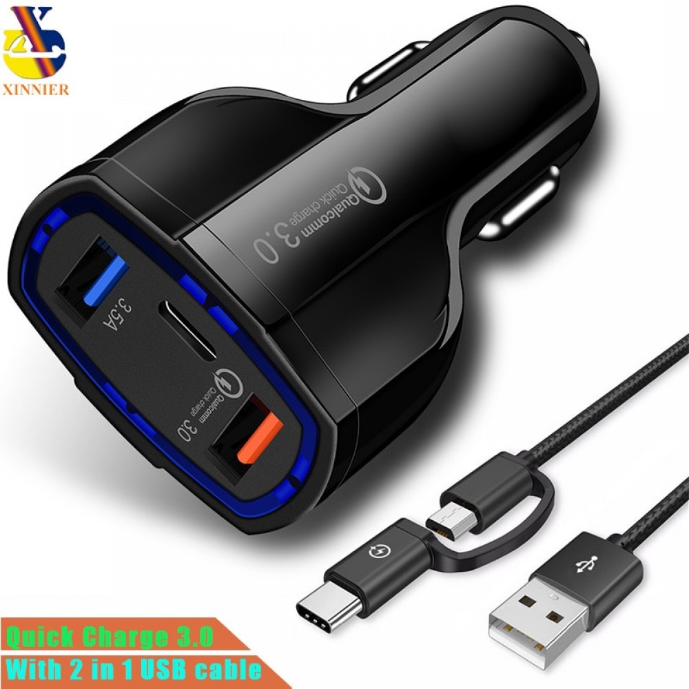 Quick Charge 3.0 Car Charger 5V 3.5A QC3.0 Turbo Fast Charging Car-charger Dual USB Car Mobile Phone Charger For SAMSUNG XIAOMI