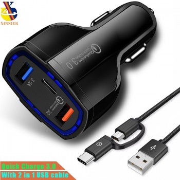 Quick Charge 3.0 Car Charger 5V 3.5A QC3.0 Turbo Fast Charging Car-charger Dual USB Car Mobile Phone Charger For SAMSUNG XIAOMI