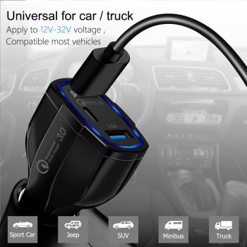 Quick Charge 3.0 Car Charger 5V 3.5A QC3.0 Turbo Fast Charging Car-charger Dual USB Car Mobile Phone Charger For SAMSUNG XIAOMI