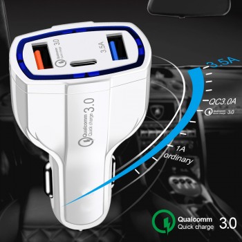 Quick Charge 3.0 Car Charger 5V 3.5A QC3.0 Turbo Fast Charging Car-charger Dual USB Car Mobile Phone Charger For SAMSUNG XIAOMI