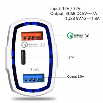 Quick Charge 3.0 Car Charger 5V 3.5A QC3.0 Turbo Fast Charging Car-charger Dual USB Car Mobile Phone Charger For SAMSUNG XIAOMI