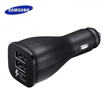 Original Samsung Car Charger 2 Dual USB 9V 1.67A Quick Fast Charge Micro USB Type C Cable For Galaxy S6 S7 Edge S8 S9 Plus A3 A5