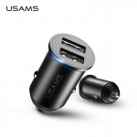 USAMS Smart Fast Mini Car Phone Charger Dual USB mini Car USB Chargers 3.1A Charging 2 USB Port Car-Charger for iPhone Samsung