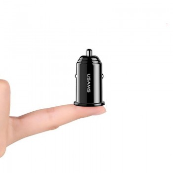 USAMS Smart Fast Mini Car Phone Charger Dual USB mini Car USB Chargers 3.1A Charging 2 USB Port Car-Charger for iPhone Samsung