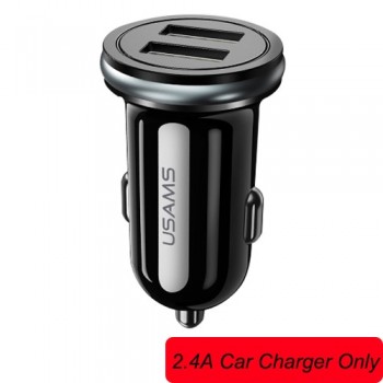 USAMS Smart Fast Mini Car Phone Charger Dual USB mini Car USB Chargers 3.1A Charging 2 USB Port Car-Charger for iPhone Samsung