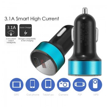 CAFELE LED Dual USB Car Charger output 3.1A fast charging Mobile Phone Travel Adapter Cigar Lighter DC 12-24V Car Phone Charger