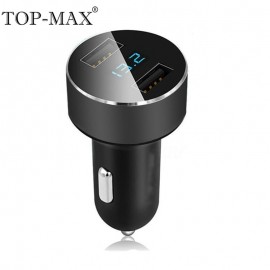 TOP-MAX 5V 3.1A Universal Dual USB Car Charger Quick Charger Power Adapter LED Display Voltmeter Current Mobile Phone Charger